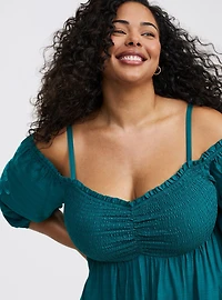 Cold-Shoulder 3/4 Sleeve Top