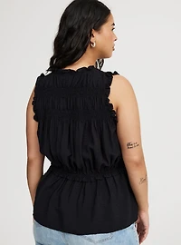 Ruffle Smocked-Bodice Top