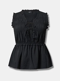 Ruffle Smocked-Bodice Top