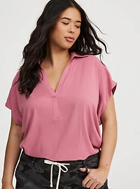 Collared Dolman Popover Top