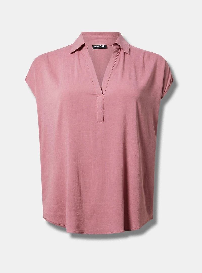 Collared Dolman Popover Top