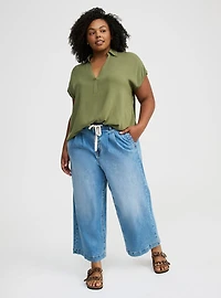 Collared Dolman Popover Top