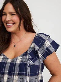 Cotton Flutter-Sleeve Blouse