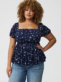Babydoll Square-Neck Top