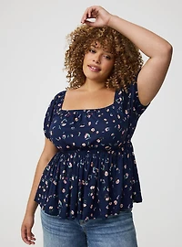 Babydoll Square-Neck Top