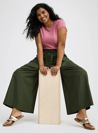 Pull-On Pleat Super Wide Leg Pant