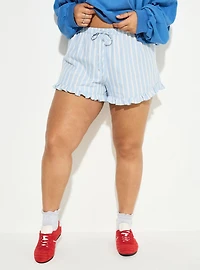 LoveSick Drawstring Ruffle-Hem Short