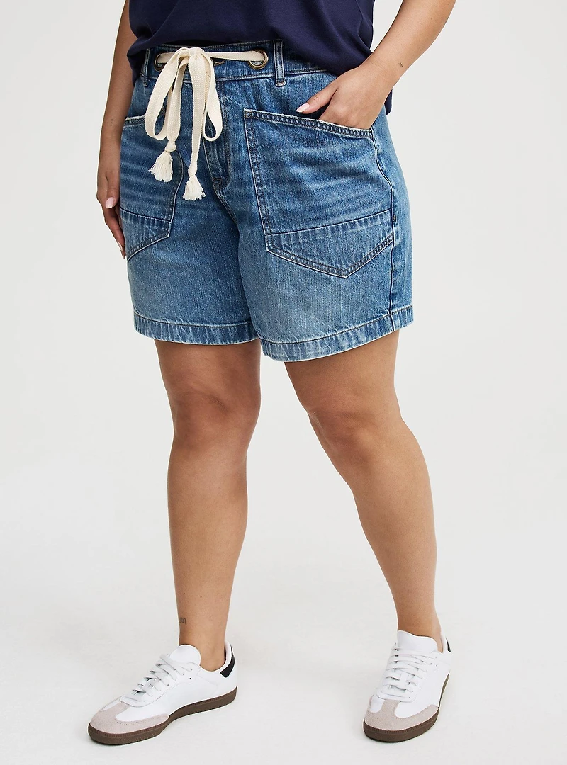 High-Rise Loose Drawstring Short