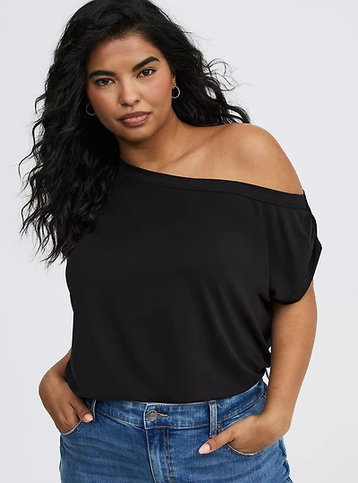 Sandwashed Off-Shoulder Tee