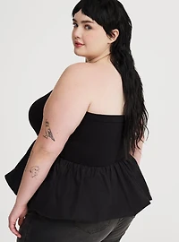 Poplin Bubble-Hem Top