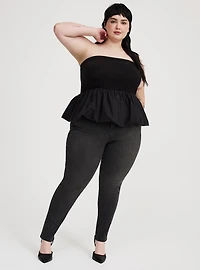 Poplin Bubble-Hem Top