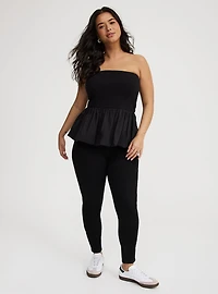 Poplin Bubble-Hem Top