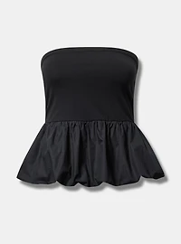 Poplin Bubble-Hem Top