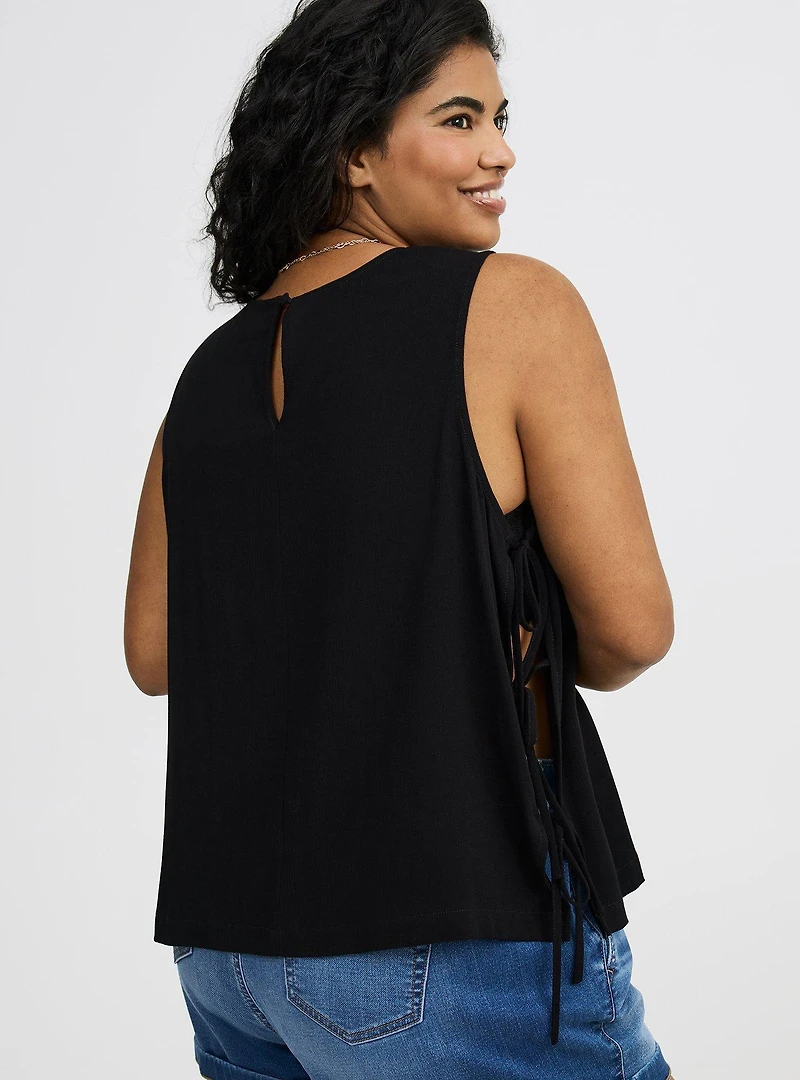 Crinkle Gauze Side-Tie Top