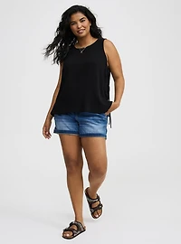 Crinkle Gauze Side-Tie Top