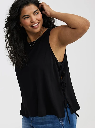 Crinkle Gauze Side-Tie Top