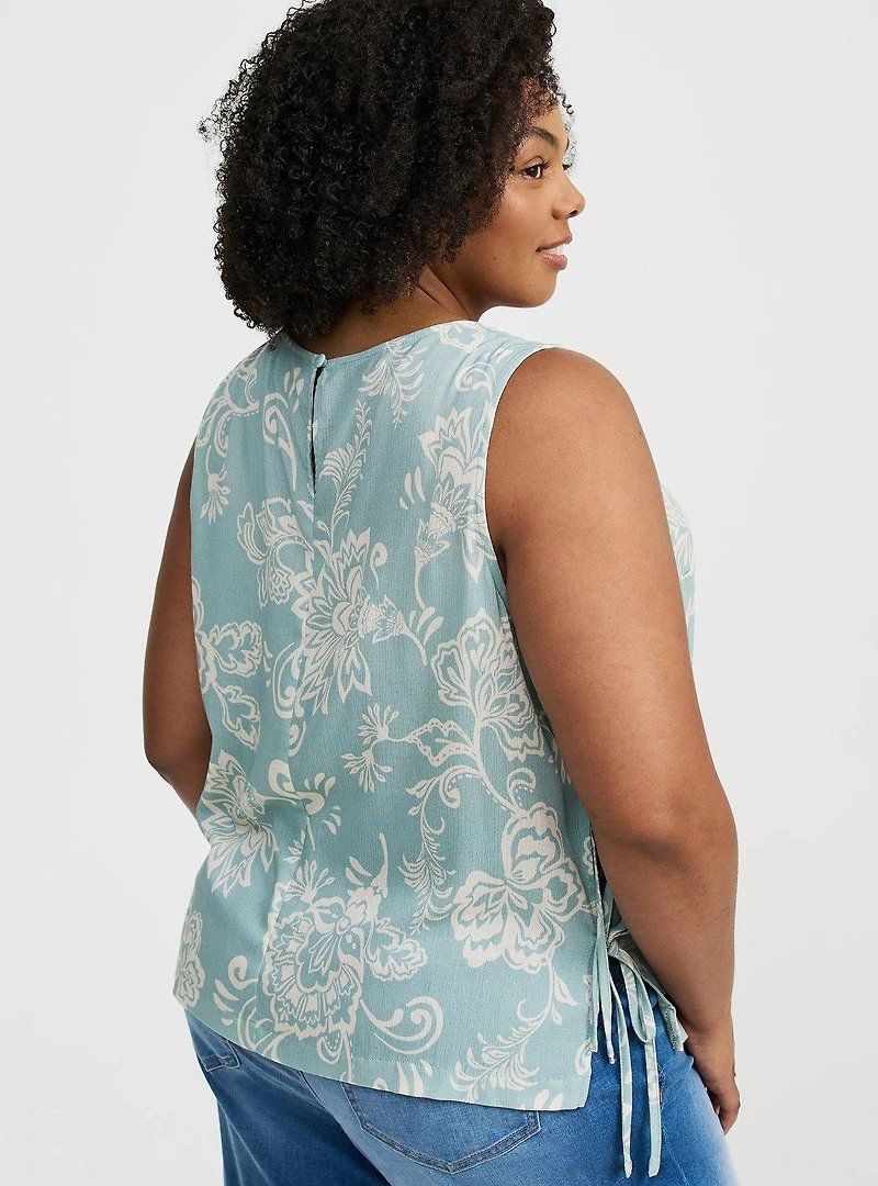 Crinkle Gauze Side-Tie Top