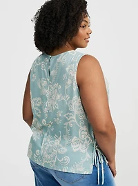Crinkle Gauze Side-Tie Top