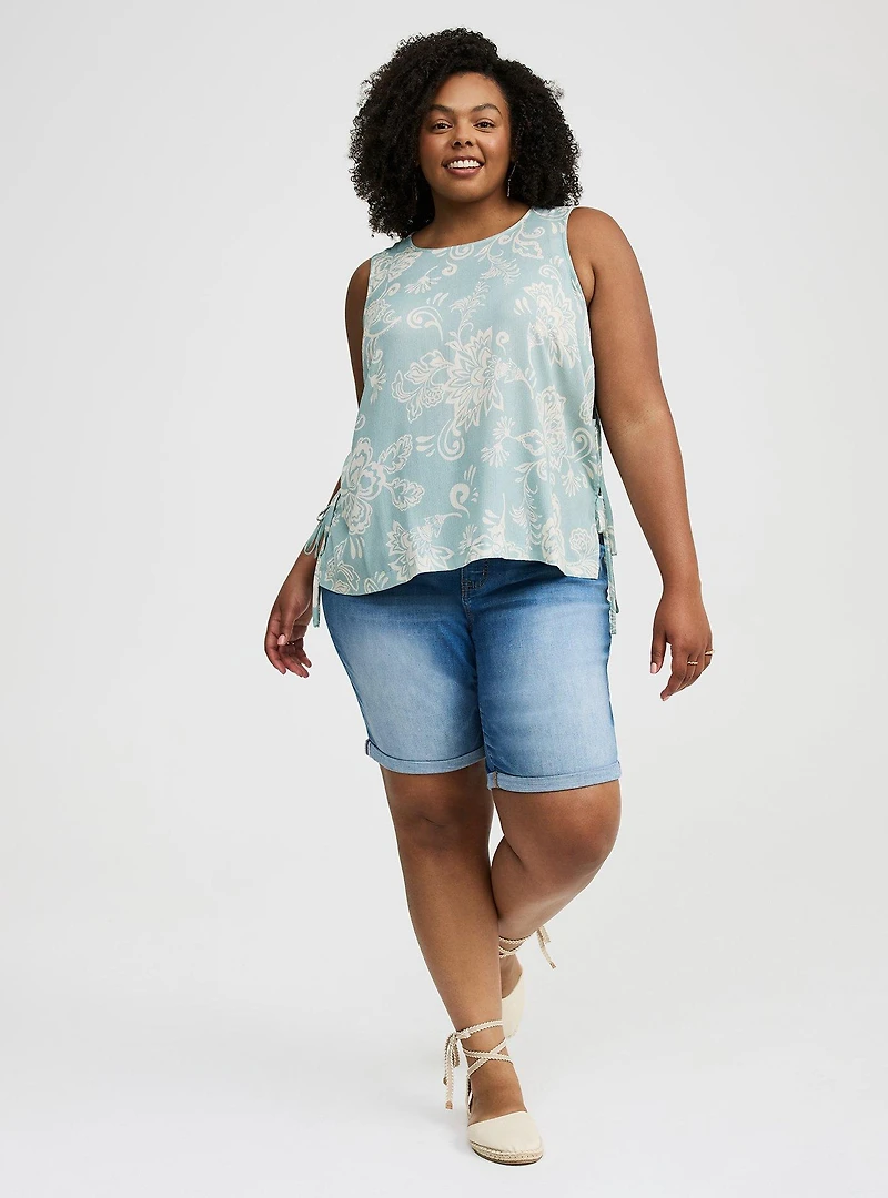 Crinkle Gauze Side-Tie Top