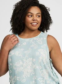 Crinkle Gauze Side-Tie Top