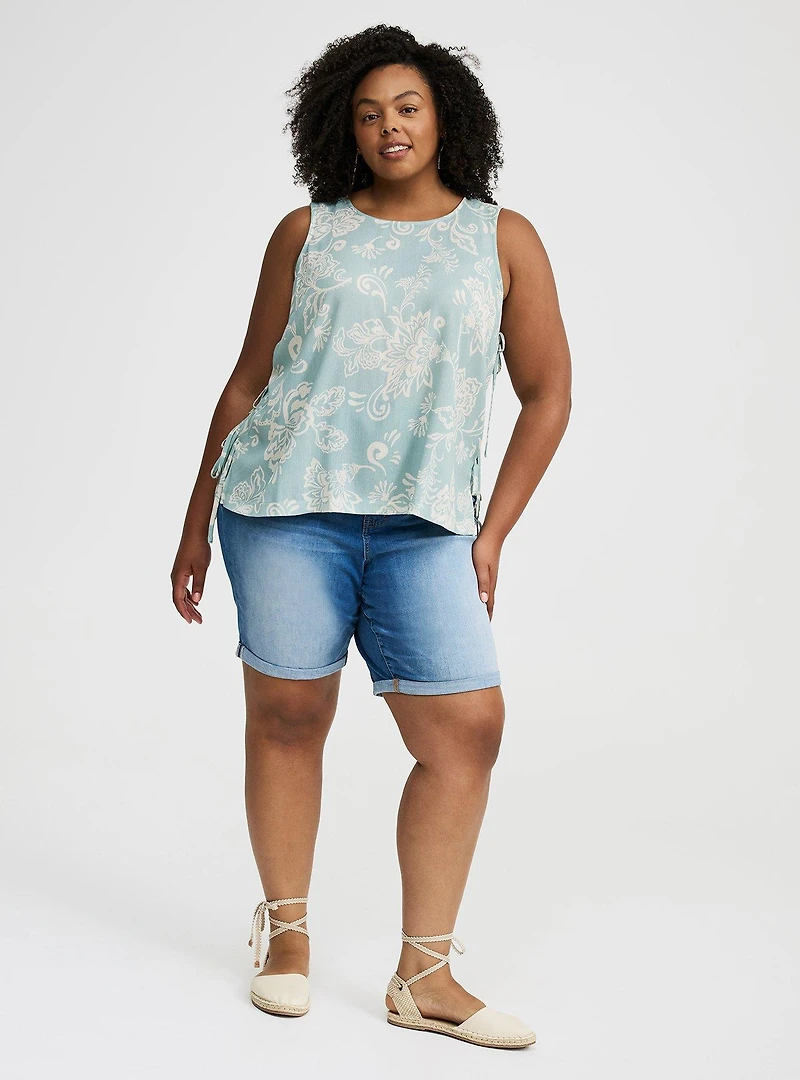 Crinkle Gauze Side-Tie Top
