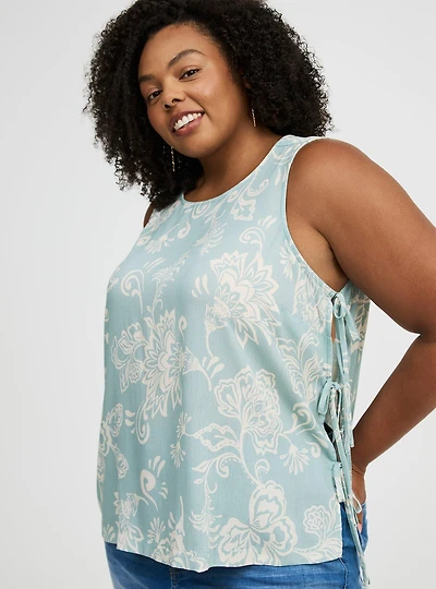 Crinkle Gauze Side-Tie Top