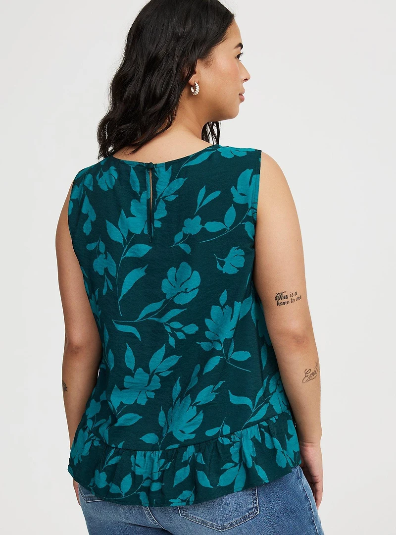 Hammered Viscose Drop-Waist Tank