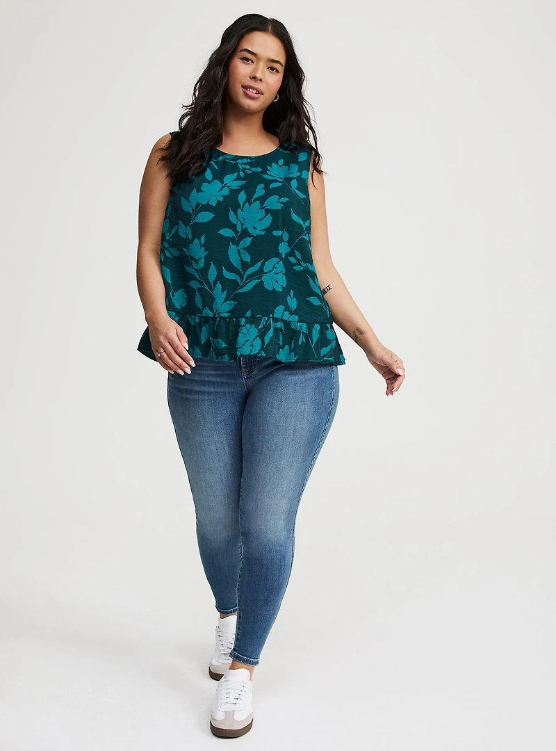Hammered Viscose Drop-Waist Tank