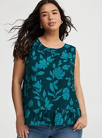 Hammered Viscose Drop-Waist Tank