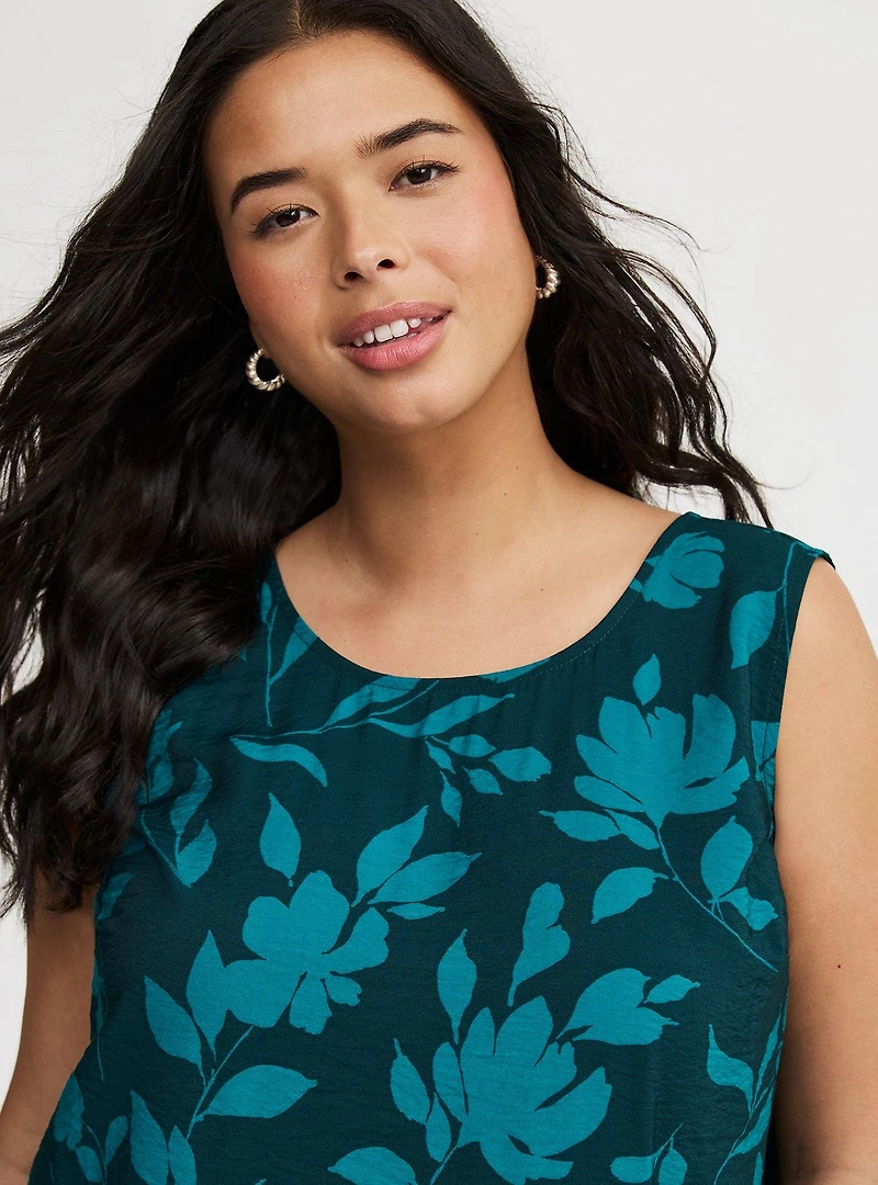Hammered Viscose Drop-Waist Tank