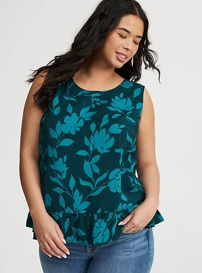Hammered Viscose Drop-Waist Tank