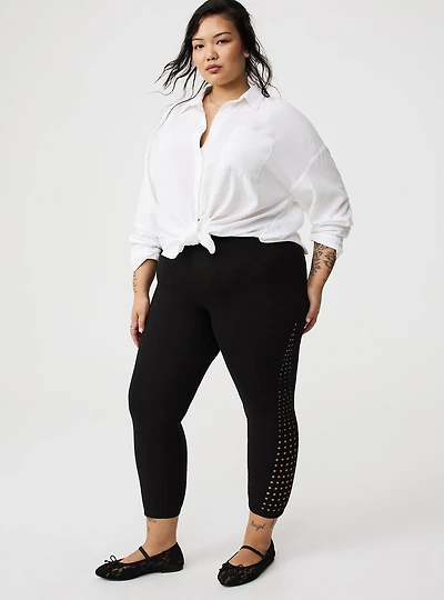 Crop Signature Laser-Cut Legging