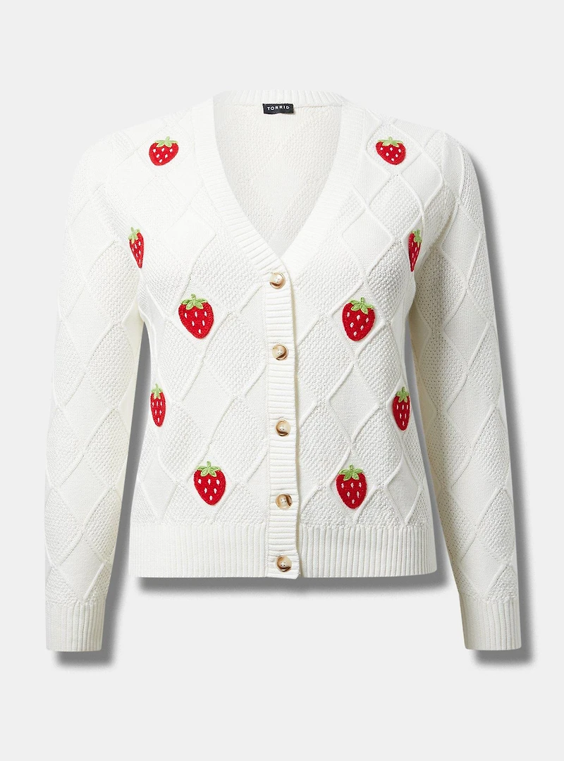 Embroidered V-Neck Cardigan