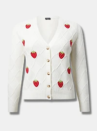 Embroidered V-Neck Cardigan
