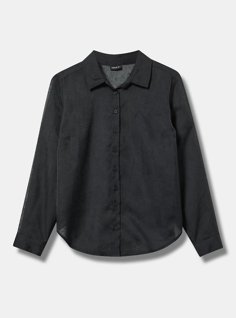 Sheer Button-Up Shirt
