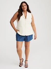 Textured Crepe Tailored Vest
