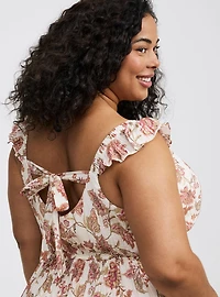 Maxi Ruffle-Sleeve Surplice Dress