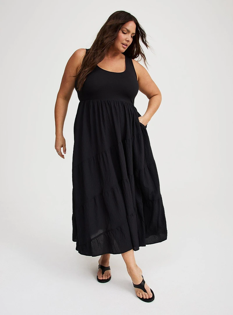 Maxi Asymmetrical-Tiers Dress