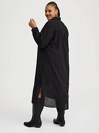 Cotton Lurex Midi Button-Up Dress