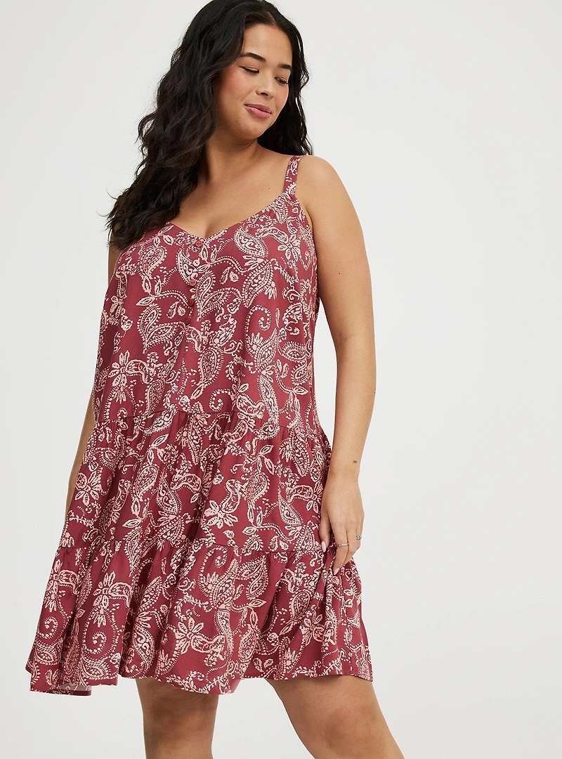 Mini V-Neck Button-Up Dress
