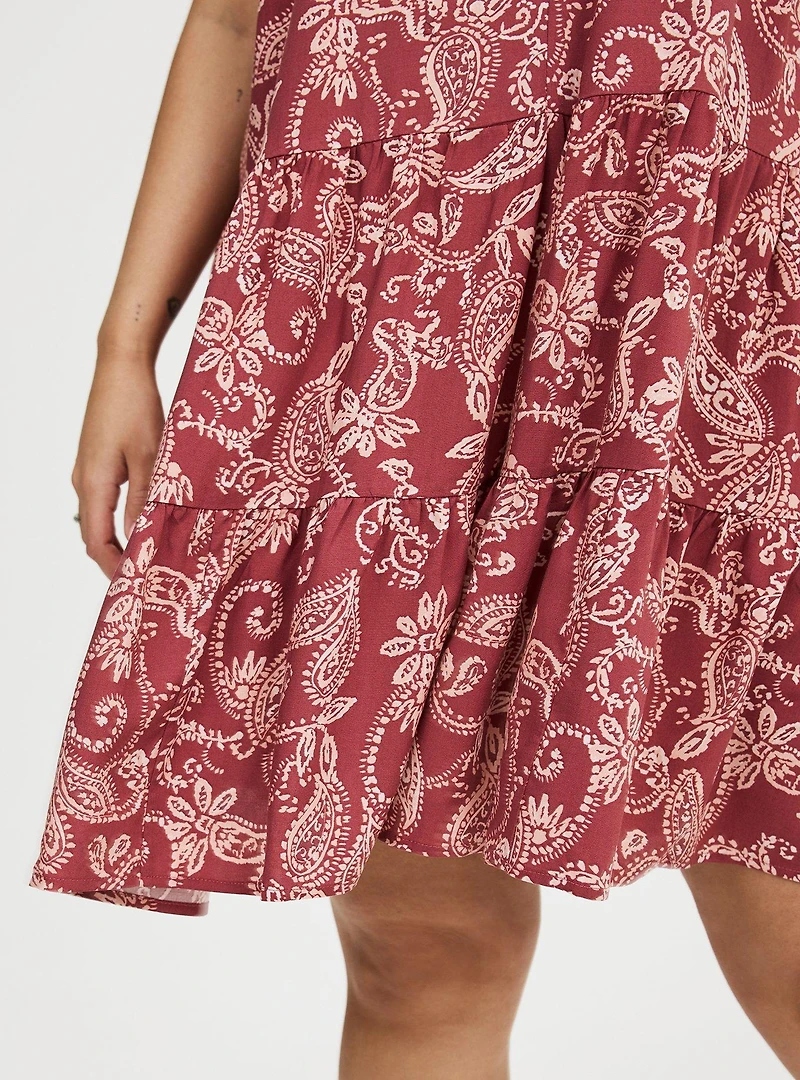 Mini V-Neck Button-Up Dress