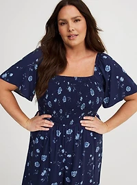 Flutter-Sleeve Smocked Jumpsuit