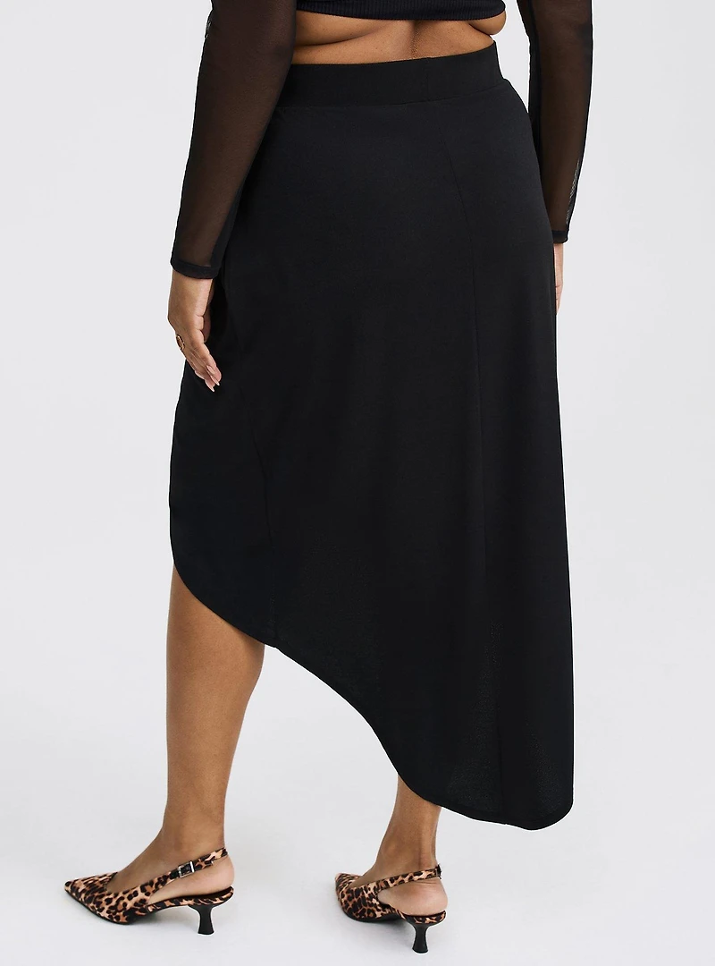 Wrap-Front High-Low Skirt
