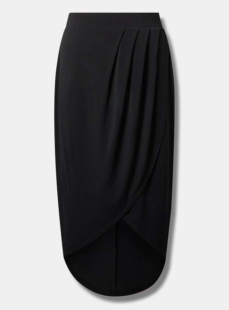 Wrap-Front High-Low Skirt