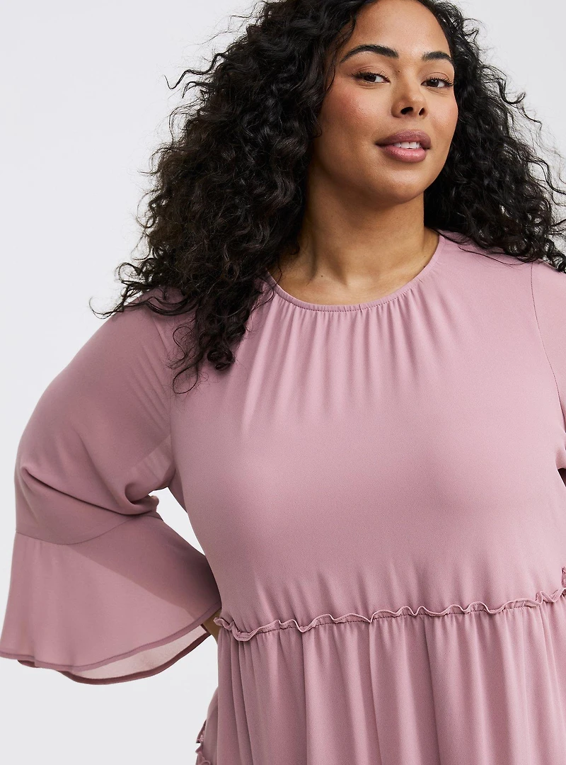 Mini Chiffon Ruffle Tiered Dress