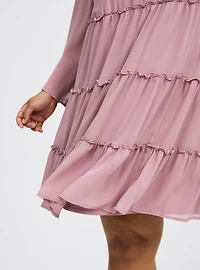 Mini Chiffon Ruffle Tiered Dress