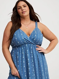 Maxi Surplice Tiered Tank Dress