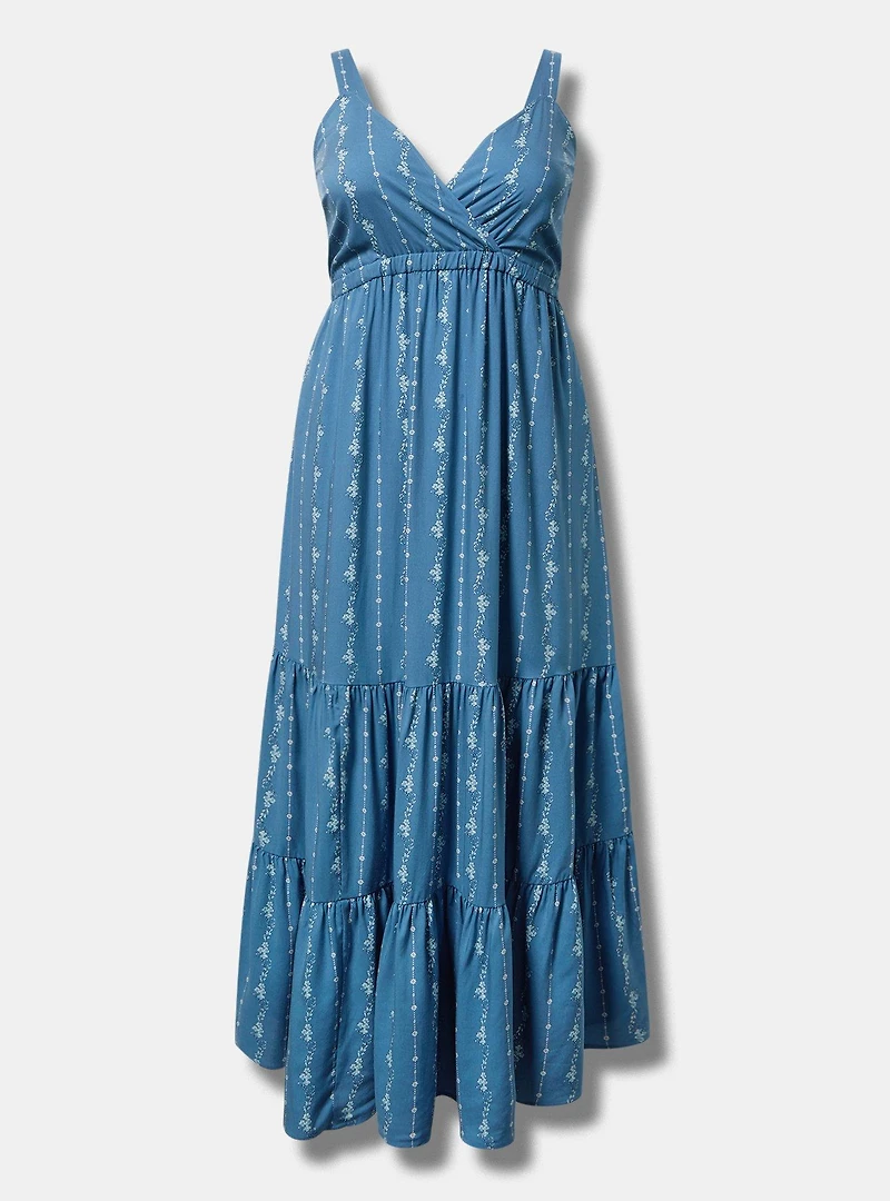 Maxi Surplice Tiered Tank Dress