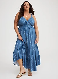 Maxi Surplice Tiered Tank Dress