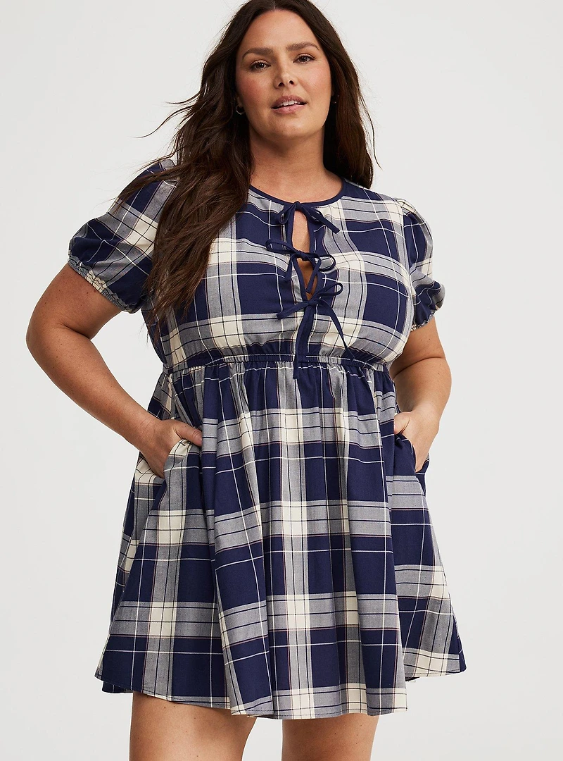 Mini Crew-Neck Bow Dress